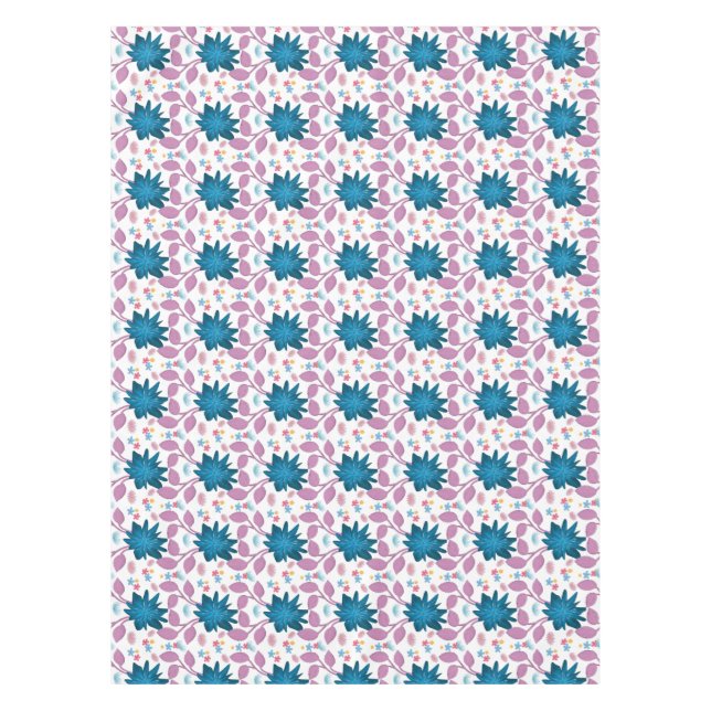 Colourful Boho Floral Pattern Retro Flower  Tablecloth (Front)