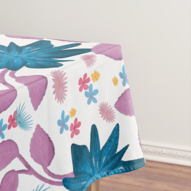 Colourful Boho Floral Pattern Retro Flower  Tablecloth (In Situ)