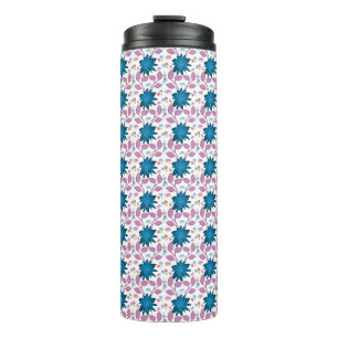 Colourful Boho Floral Pattern Retro Flower Thermal Tumbler