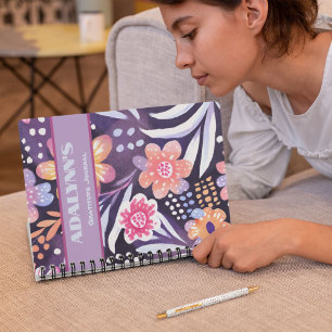 Colourful Boho Floral Valentines Gifts for Teens Notebook