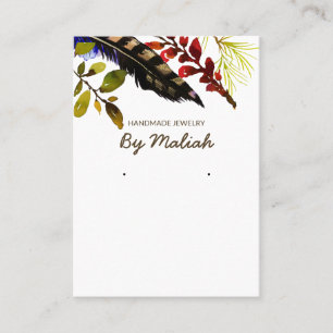 Colourful Boho Foliage Necklace & Earring Display Business Card