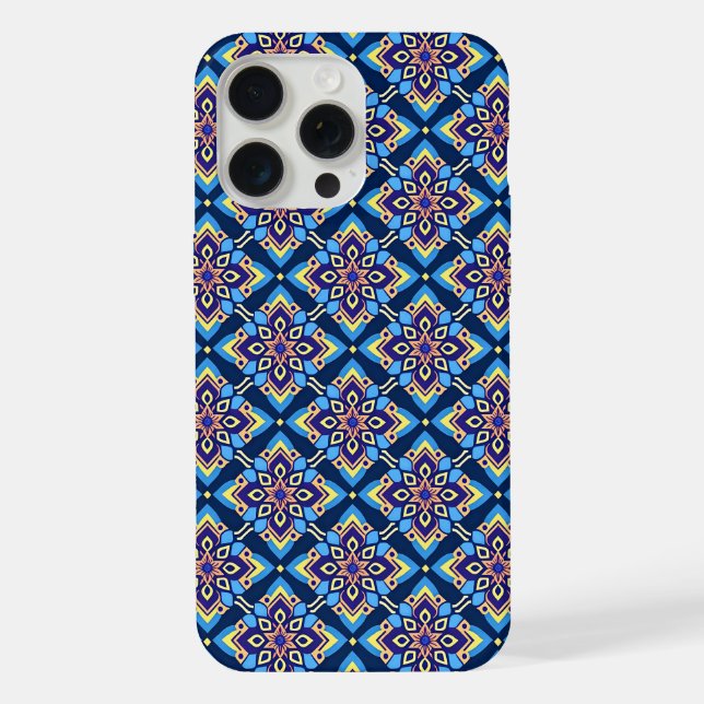 Colourful Boho Geometric Floral Pattern iPhone Case (Back)