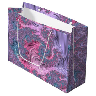 Colourful Boho Hippie Groovy Trippy Pastel Fractal Large Gift Bag