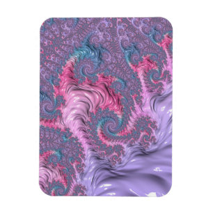 Colourful Boho Hippie Groovy Trippy Pastel Fractal Magnet