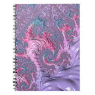 Colourful Boho Hippie Groovy Trippy Pastel Fractal Notebook