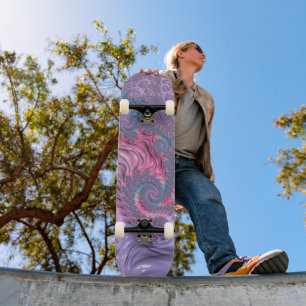 Colourful Boho Hippie Groovy Trippy Pastel Fractal Skateboard