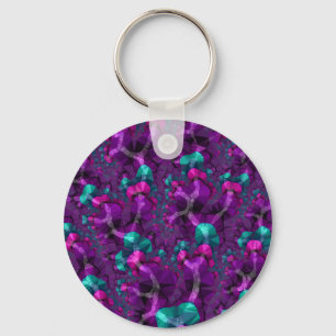 Colourful Boho Hippie Jewel Tone Low Poly Fractal Key Ring