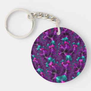 Colourful Boho Hippie Jewel Tone Low Poly Fractal Key Ring