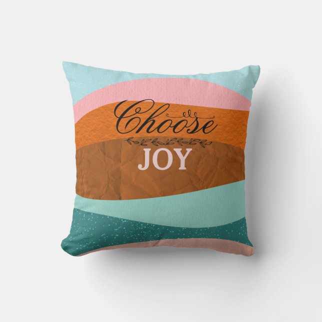 Colourful Boho Inspirational Positive Quote  Cushion (Front)