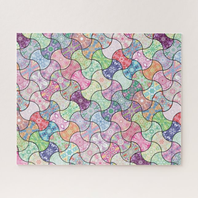Colourful Boho Mandala Pattern Jigsaw Puzzle (Horizontal)