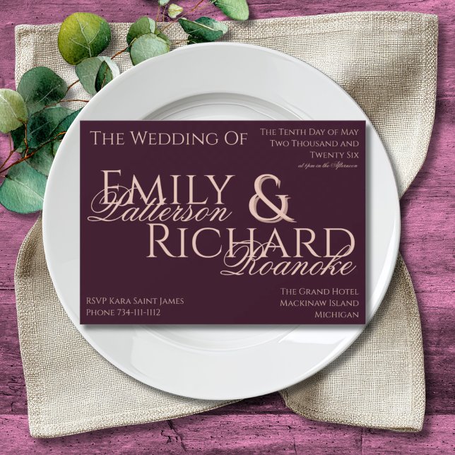 Colourful Boho Minimalist Dark Pinks Invitation (Creator Uploaded)