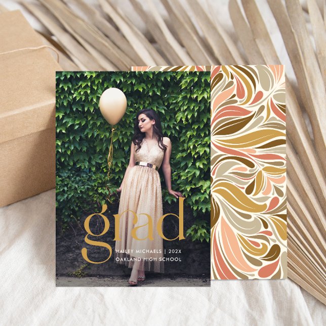 Colourful Boho Pattern Photo Graduation Invitation (Creator Uploaded)