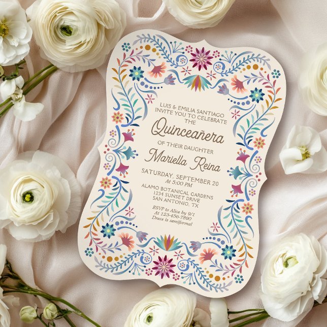Colourful Boho Photo Quinceanera Invitation (Creator Uploaded)