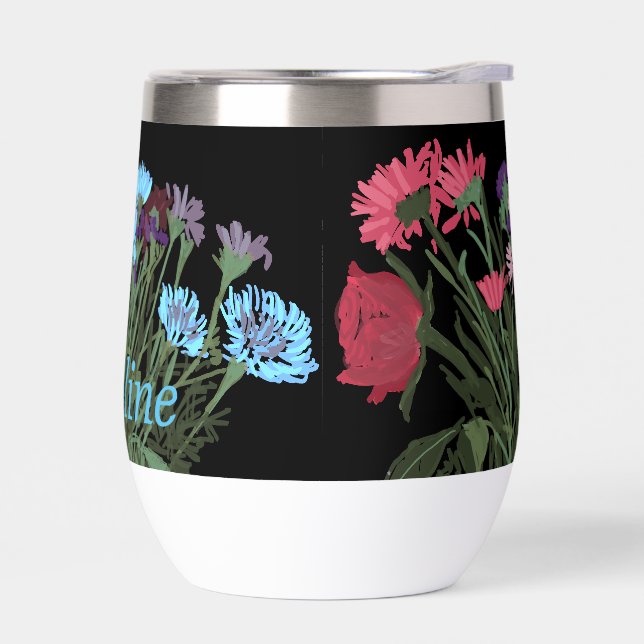 Colourful Boho Pretty Spring Flowers Custom Name (Left)