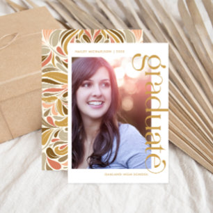Colourful Boho Print Graduation Photo Invitation
