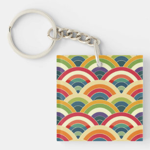 Colourful Boho Rainbow Key Ring