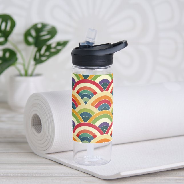 Colourful Boho Rainbow Kids Water Bottle (Yoga)