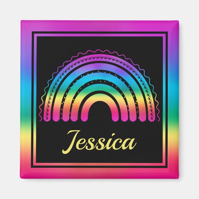 Colourful Boho Rainbow Magnet (Front)