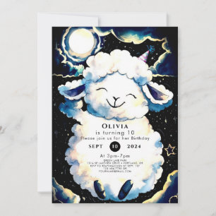 Colourful Boho Sheep Birthday Invitation