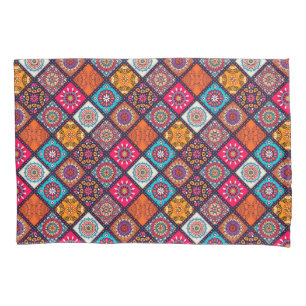 colourful boho style pillowcase
