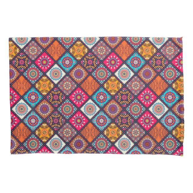 colourful boho style pillowcase (Front)