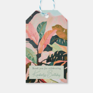 Colourful Boho Tropical Palm Birthday Thank You Gift Tags