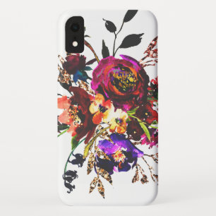 Colourful Boho Watercolor Wildflower Vintage iPhone XR Case