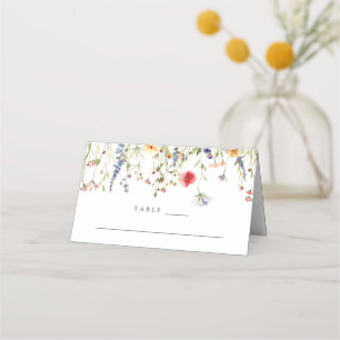 Colourful Boho Wildflower Wedding Place Card