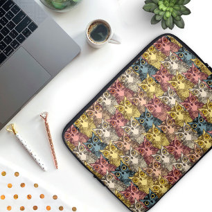 Colourful Boho Woodland Owl Pattern Laptop Sleeve