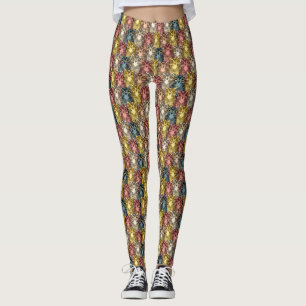 Colourful Boho Woodland Owl Pattern Leggings