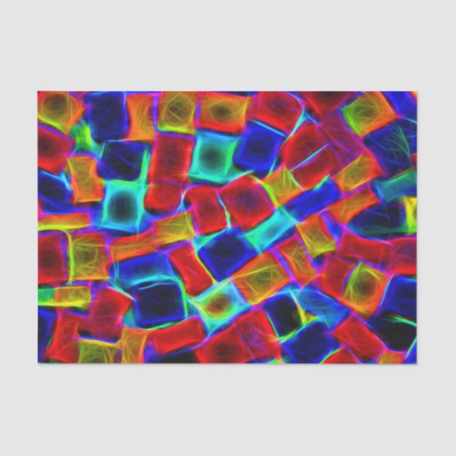 Colourful Bokeh Blocks Tissue Paper (Front)