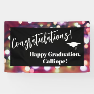 Colourful Bokeh Congratulations Happy Graduation Banner