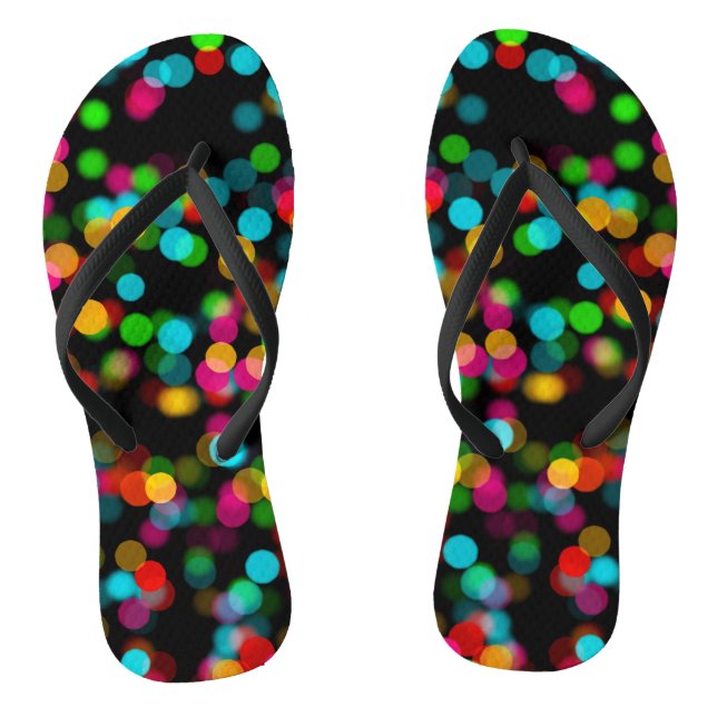 Colourful Bokeh Design Thongs (Footbed)