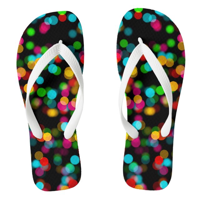 Colourful Bokeh Design Thongs (Footbed)