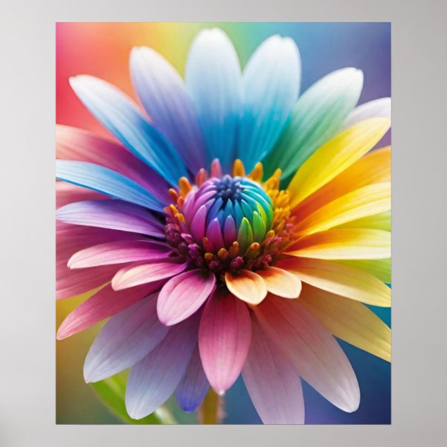Colourful Bokeh Flower Poster (Front)