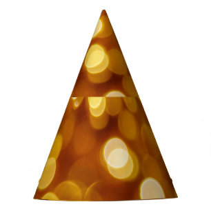 Colourful bokeh lights, Christmas background. Party Hat