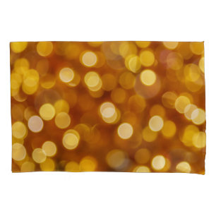 Colourful bokeh lights, Christmas background. Pillowcase