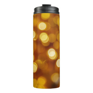 Colourful bokeh lights, Christmas background. Thermal Tumbler