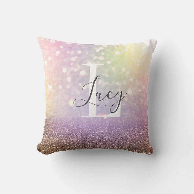 Colourful bokeh lights      cushion (Front)
