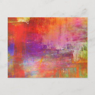 Colourful Bold Abstract Painting Postcard