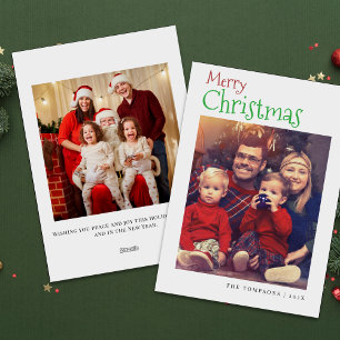 Colourful Bold Christmas Family Photos Holiday Car Card