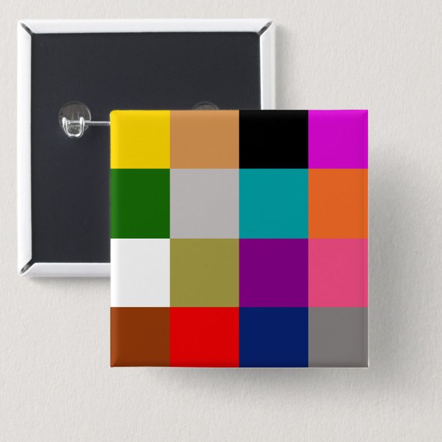Colourful Bold Colour Blocks Pattern Design  15 Cm Square Badge (Creator Uploaded)