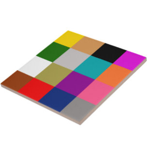 Colourful Bold Colour Blocks Pattern Design Ceramic Tile