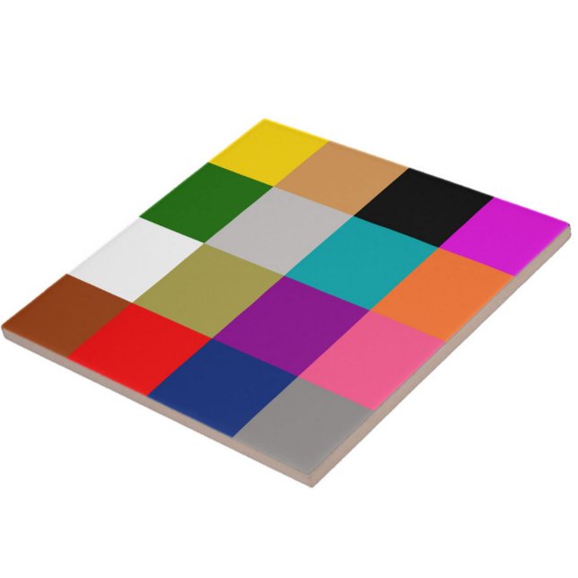 Colourful Bold Colour Blocks Pattern Design  Ceramic Tile (Creator Uploaded)