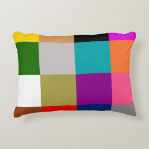 Colourful Bold Colour Blocks Pattern Design Decorative Cushion