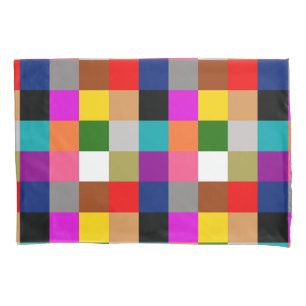 Colourful Bold Colour Blocks Pattern Design Pillowcase