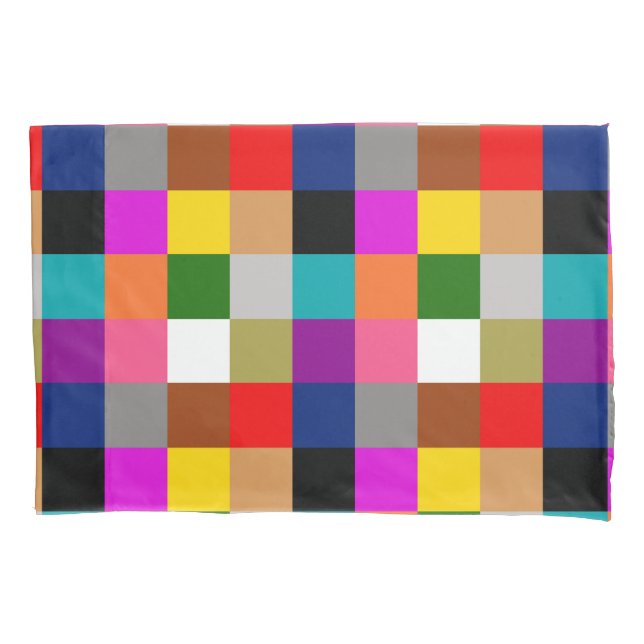Colourful Bold Colour Blocks Pattern Design  Pillowcase (Front)