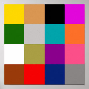 Colourful Bold Colour Blocks Pattern Design Poster
