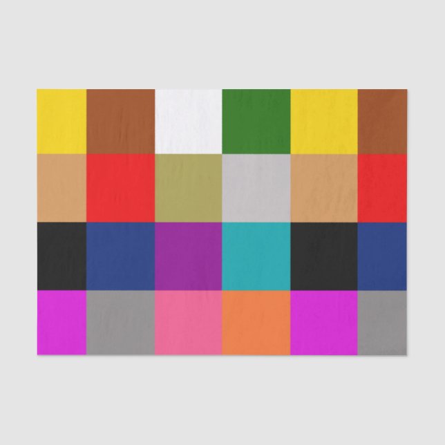 Colourful Bold Colour Blocks Pattern Design  Tissue Paper (Front)