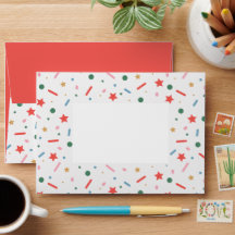 Colourful Bold Confetti Merry Christmas Envelope